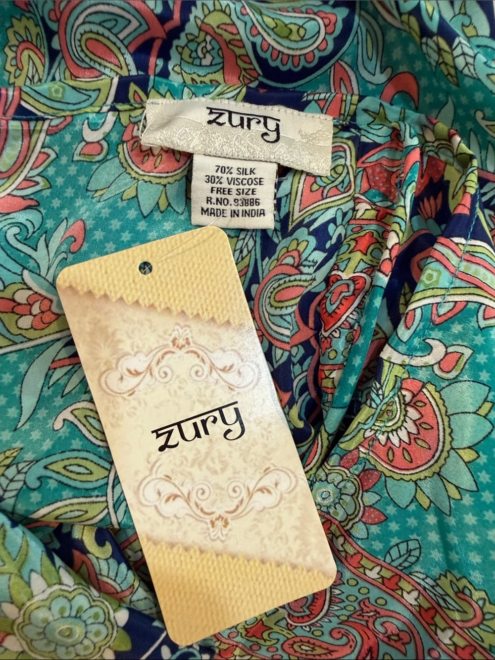 NWT - Zury Silk Blend Paisley Halter Dress Tassel Tie Open Back Boho Resort - Picture 10 of 12
